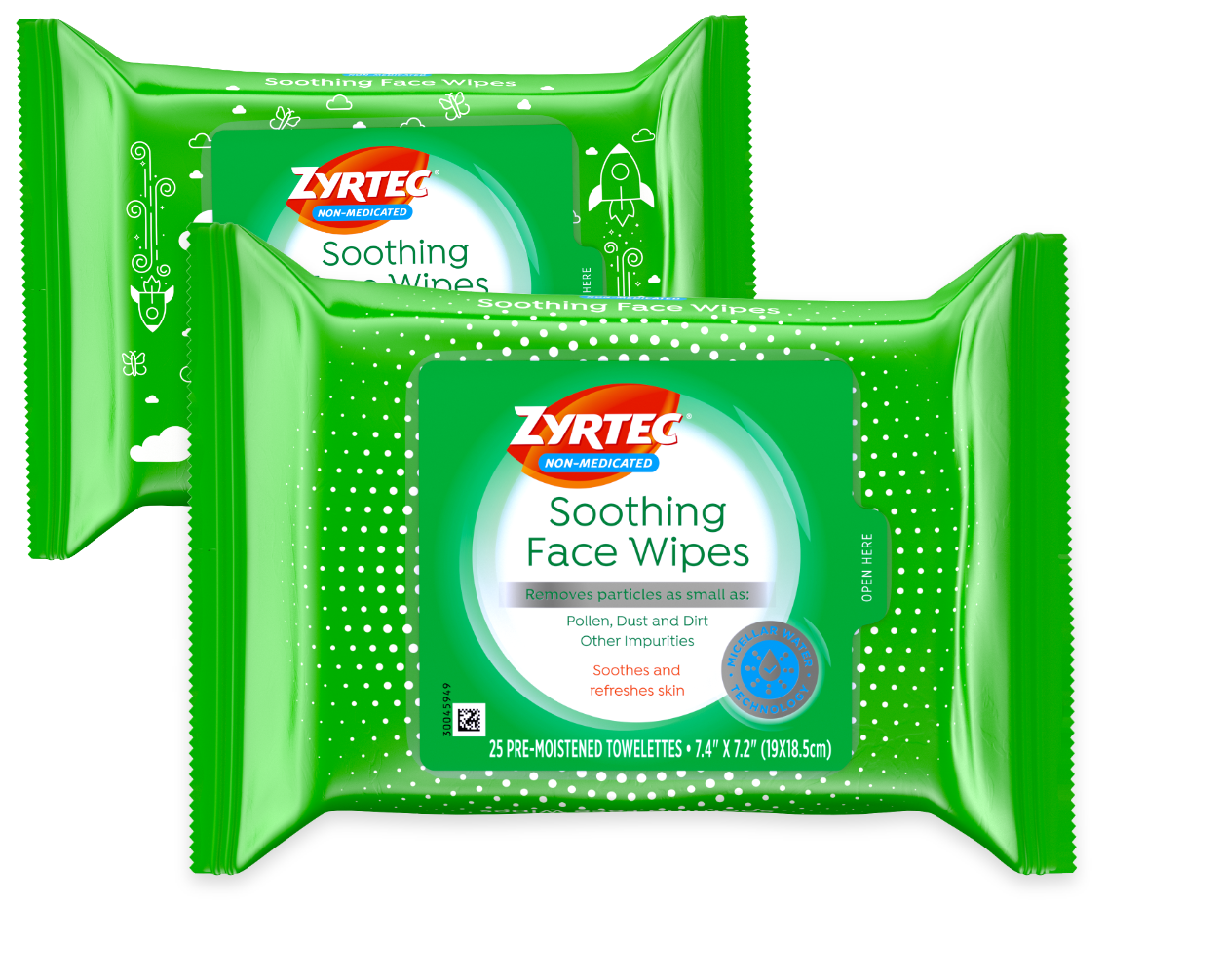 ZYRTEC® Soothing Non-Medicated Face Wipes